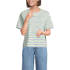 Lands' End Women's Short Sleeve Slub Jersey Cutwork T-Shirt in Saudi Arabia
