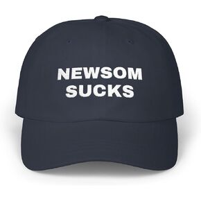 قبعة Newsom Sucks – قبعة بيسبول قابلة للتعديل، قبعة بيان سياسي مضحك، قبعة مناهضة لسياسة نيوسوم كاليفورنيا للرجال والنساء باللون الأسود in Kuwait