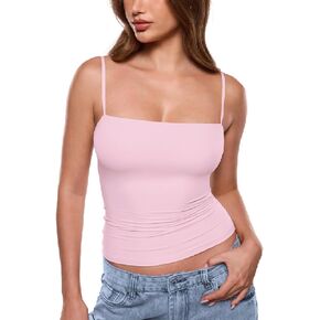 INLYRIC Women's Camisole Tank Tops for Women Double Lined Crop Tops Spaghetti Straps Summer Sexy Going Out Outfit in Saudi Arabia