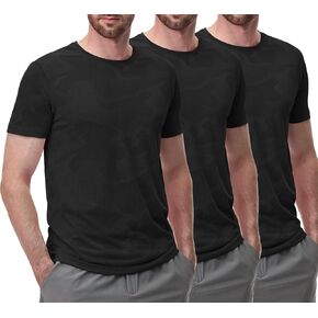 تيشيرتات Surenow للرجال مكونة من 3 قطع مموهة للتمرين والجري والصالة الرياضية كاجوال بأكمام قصيرة قابلة للتنفس سريعة الجفاف بياقة دائرية in Kuwait