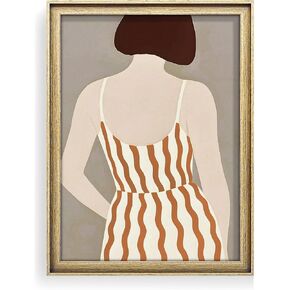 EAFPG Textured Gel Finish Framed Modern Woman Wall Art for Living Room, Minimalist Canvas Prints for Bedroom or Kitchen, Abstract Pictures for Office, Aesthetic Wall Decor, 12"x16" in Saudi Arabia