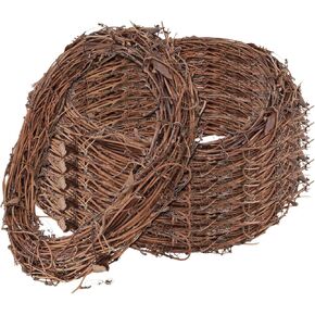 6 عبوات من أكاليل العنب مقاس 30.48 سم، أكاليل كرمة الروطان للحرف اليدوية، تعليق الباب الأمامي، الزفاف، ديكور الحفلات، بني in Kuwait