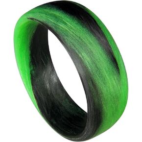 حلقة متوهجة رخامية من ألياف الكربون باللون الأخضر، لمسة نهائية غير لامعة أو شديدة اللمعان، شريط مستدير، يتوهج في الظلام، متين، مقاوم للماء، مقاسات 4-16، عرض نطاق مخصص in Kuwait