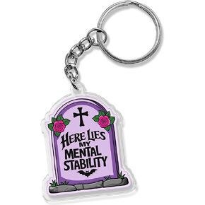 QUINNIAN Funny Keychain 2 Inches Humor Sarcastic Acrylic Material Keychains Key Ring Accessories in Kuwait