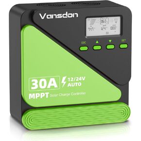 وحدة تحكم شحن بالطاقة الشمسية 40 أمبير 12 فولت/24 فولت MPPT وحدة تحكم شحن بالطاقة الشمسية، شاشة LCD قابلة للتعديل مع مؤقت، منافذ USB مزدوجة، لمركبات RV، القوارب، المقصورة، أنظمة خارج الشبكة، متوافقة مع FLD/LiFePO4/SLD/GEL/AGM in Kuwait