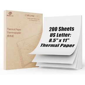 Rongta Thermal Printer Paper 8.5''x11'' US Letter Size, Thermal Paper Roll and Single Sheet, Advanced Clear Printing, Compatible with Other Thermal Printers (200 sheets) in Kuwait