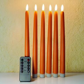 Purple Christmas Flameless Taper Candles with Remote, Flickering Holiday Battery LED Candlesticks Set of 6 in Kuwait