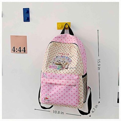 حقيبة ظهر kawaii كيوت كور للمدرسة، حقائب ظهر كرتونية لطيفة كيتي كات وردي، حقيبة ظهر كورية يابانية كبيرة للفتاة، أزياء Y2K لوازم جمالية أشياء عصرية in Kuwait