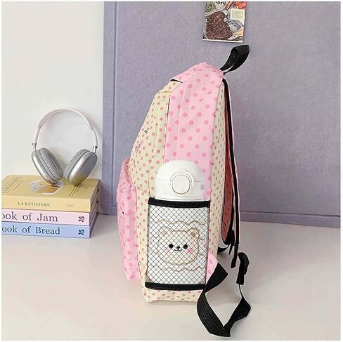 حقيبة ظهر kawaii كيوت كور للمدرسة، حقائب ظهر كرتونية لطيفة كيتي كات وردي، حقيبة ظهر كورية يابانية كبيرة للفتاة، أزياء Y2K لوازم جمالية أشياء عصرية in Kuwait