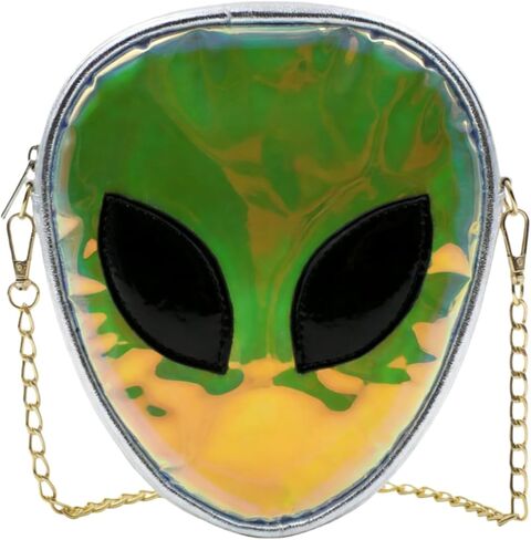 ZGMYC Alien Pattern Hologram Crossbody Bag Glitter Shoulder Purse with Chain Strap for Kids Teen Girls Women in Kuwait