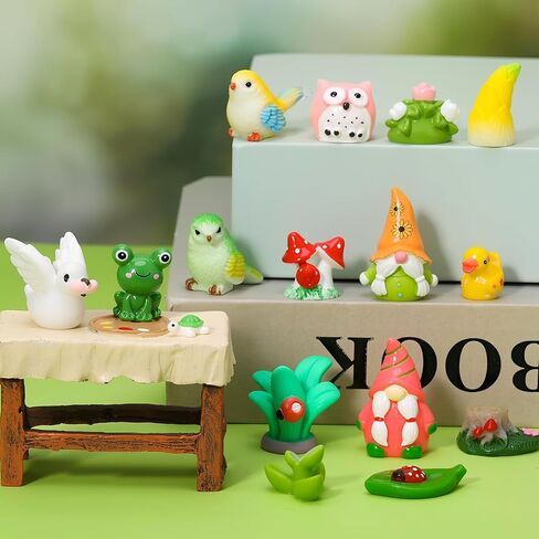 60 Pcs Spring Mini Resin Figurines Tiny Resin Ducks Figures Miniature Animal Statue Fairy Garden Decor for Landscape Pots Dollhouse DIY Cake Birthday Party Favor in Saudi Arabia