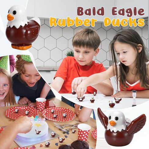 50Pcs Mini Resin Bald Eagle Duck Figurines 2 Styles Patriotic Mini Resin Ducks Tiny Bald Eagle Figures Miniature Birds Statue Ornaments for Lawn Garden Office Desk Party Favors in Saudi Arabia
