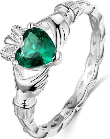 خواتم LYTTMAB Claddagh للنساء والرجال، خواتم سلتيك أيرلندية من الفضة الإسترليني S925، خاتم تاج خاتم الصداقة خاتم القلب in Kuwait