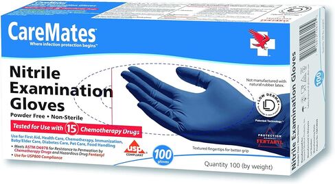 Nitrile Medical Exam Gloves, Latex Free Rubber, Powder Free, Extra Strong, 4 Mil Thick, Certified for Home Infusion, First Aid, Food Safe, Cleaning Gloves, Small, 50-Count in Saudi Arabia