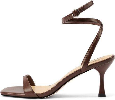 Adrizzlein هريرة الكعوب للنساء كعب Strappy مربع مفتوح اصبع القدم الدانتيل يصل الصنادل الكعب الكاحل التفاف حزام مضخات فستان أحذية الزفاف in Kuwait