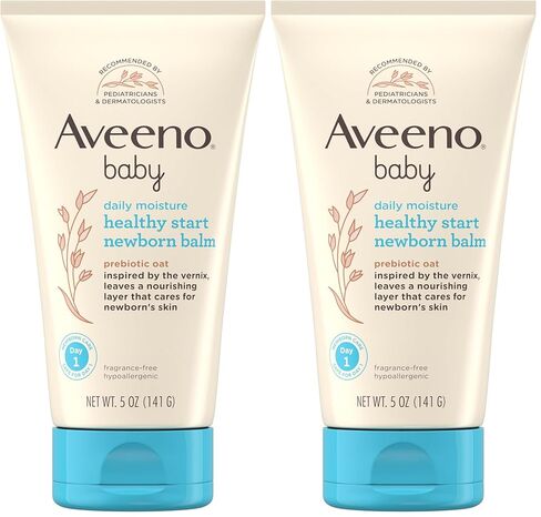 Aveeno Baby Healthy Start Nourishing Newborn Balm, Hypoallergenic Baby Skin Balm with Prebiotic Oat Leaves a Nourishing Layer to Care for Newborn Skin, Fragrance-Free, 5 oz in Saudi Arabia