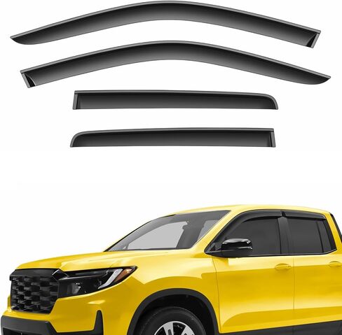 Extra Durable Window Deflectors Tape-On Window Visors Rain Guards Fit for Honda Ridgeline 2017-2026, Sun Visors, Wind Vent for Shades, Exterior Car Accessories - 4pcs. AG0510 in Saudi Arabia