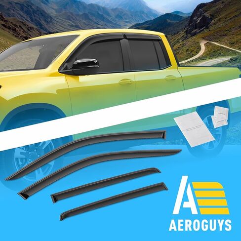 Extra Durable Window Deflectors Tape-On Window Visors Rain Guards Fit for Honda Ridgeline 2017-2026, Sun Visors, Wind Vent for Shades, Exterior Car Accessories - 4pcs. AG0510 in Saudi Arabia