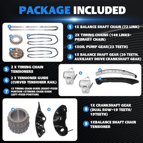 LR032048 LR034171 Timing Chain Kit for Land Rover LR4 2011-2013 5.0L Range Rover Sport 2010-2015 5.0L 3.0L in Kuwait