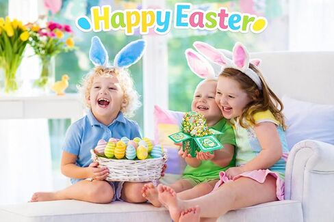 بطاقات عيد الفصح ثلاثية الأبعاد للأطفال - سلة بيض عيد الفصح، بطاقة تهنئة على شكل أرنب مع مغلفات، بطاقات عيد الفصح المنبثقة المضحكة، هدايا للصبي والبنات والبالغين والزوجة والزوج والابنة والأحفاد والأخت والأصدقاء والابن in Kuwait
