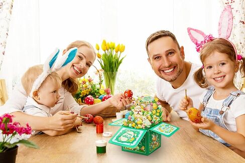 بطاقات عيد الفصح ثلاثية الأبعاد للأطفال - سلة بيض عيد الفصح، بطاقة تهنئة على شكل أرنب مع مغلفات، بطاقات عيد الفصح المنبثقة المضحكة، هدايا للصبي والبنات والبالغين والزوجة والزوج والابنة والأحفاد والأخت والأصدقاء والابن in Kuwait