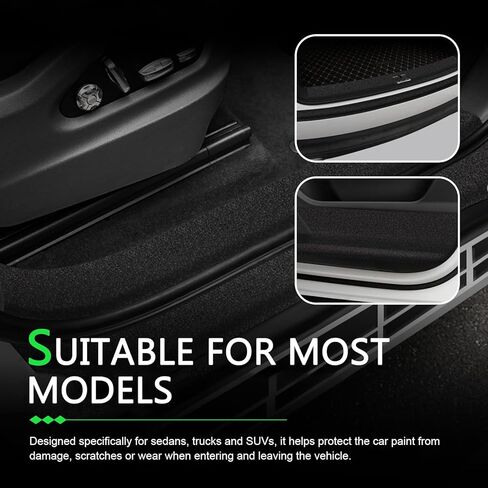 Car Door Entry Guard, 16.4FT Anti-Slip Sill Trim Protection Strips, Anti Collision Scuff Car Door Sill Protector, Waterproof Automotive Entry Guard Protector Sticker for Most Cars (16ft x 7cm) in Saudi Arabia