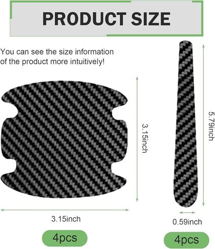 8 PCS Car Door Bowl and Handle Scratch Protectors, Anti-collsion Carbon Fiber Paint Protection Film, Sporty Decorative Sticker, Self-Adhesive Waterproof Exterior Strip (Carbon Fiber Black) in Saudi Arabia
