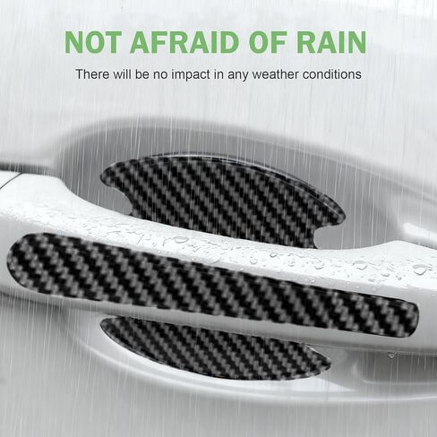 8 PCS Car Door Bowl and Handle Scratch Protectors, Anti-collsion Carbon Fiber Paint Protection Film, Sporty Decorative Sticker, Self-Adhesive Waterproof Exterior Strip (Carbon Fiber Black) in Saudi Arabia