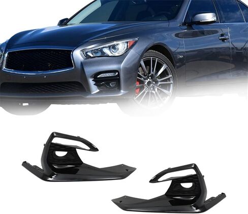 زوج من مصابيح الضباب الأمامية والجانب الأيمن من labwork غطاء بديل لإنفينيتي Q50 Sport 2018-2020 أغطية مصابيح الضباب السوداء 622566HJ0A in Saudi Arabia