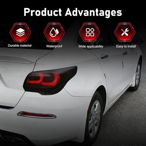 Car Light Film Sticker Sheet Roll, Matte Taillight Decorative Tint Film, Waterproof Self-adhesive Light Tint, Cuttable DIY Modification Accessory for Most Vehicles (Black) in Kuwait