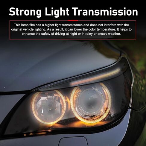 Car Light Film Sticker Sheet Roll, Matte Taillight Decorative Tint Film, Waterproof Self-adhesive Light Tint, Cuttable DIY Modification Accessory for Most Vehicles (Black) in Kuwait