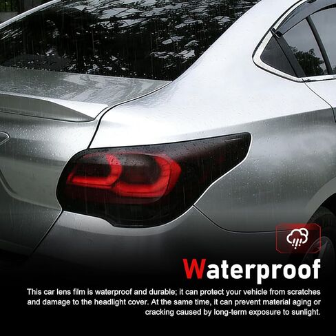 Car Light Film Sticker Sheet Roll, Matte Taillight Decorative Tint Film, Waterproof Self-adhesive Light Tint, Cuttable DIY Modification Accessory for Most Vehicles (Black) in Kuwait