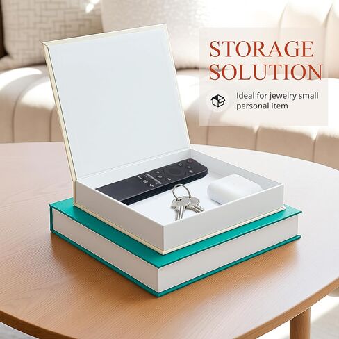 Fake books for decoration - Set of Two - Cardboard and linen - Decor Books for coffee table - Decorative boxes for home decor aesthetic - box storage (Art of Art) in Saudi Arabia