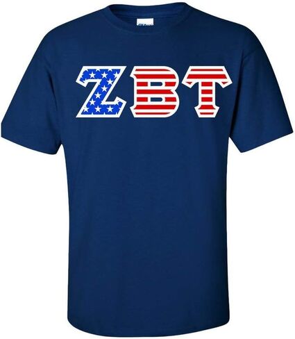 Zeta Beta Tau ZBT Greek Letter American Flag Tee in Saudi Arabia