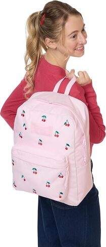 JanSport Superbreak Plus FX Backpack - Work, Travel, or Laptop Bag with Water Bottle Pocket - Pink Ice Cherry Emb in Saudi Arabia