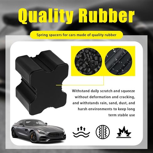 4PCS Car Coil Spring Spacer Rubber,Heavy Duty Coil Spring Booster Car Lift Blocks for Lifting 1" to 1.5" Springs Spacing,Universal Front & Rear Coils Over Springs Spacers for Cars in Kuwait