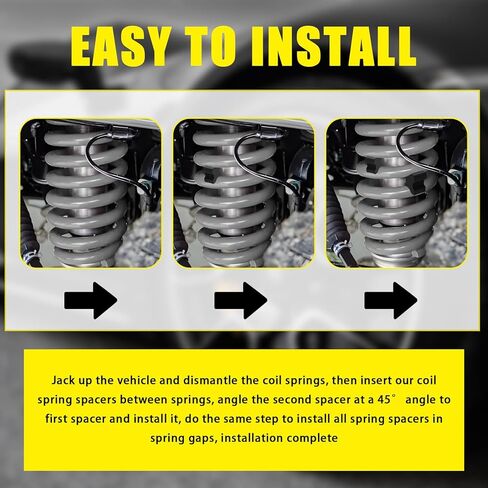 4PCS Car Coil Spring Spacer Rubber,Heavy Duty Coil Spring Booster Car Lift Blocks for Lifting 1" to 1.5" Springs Spacing,Universal Front & Rear Coils Over Springs Spacers for Cars in Kuwait