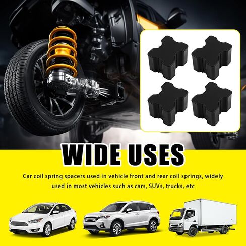 4PCS Car Coil Spring Spacer Rubber,Heavy Duty Coil Spring Booster Car Lift Blocks for Lifting 1" to 1.5" Springs Spacing,Universal Front & Rear Coils Over Springs Spacers for Cars in Kuwait