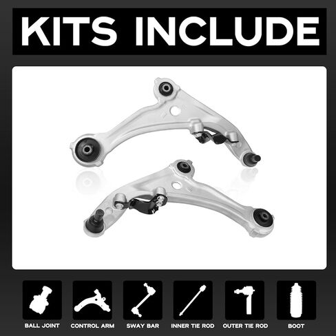 POWERGEAR Control Arm,2PCS Front Lower Control Arm with Ball Joint Driver & Passenger Side Suspension Kit FIT for 2007-2012 Nissan Altima, 2013 Altima Coupe 2-Door in Saudi Arabia