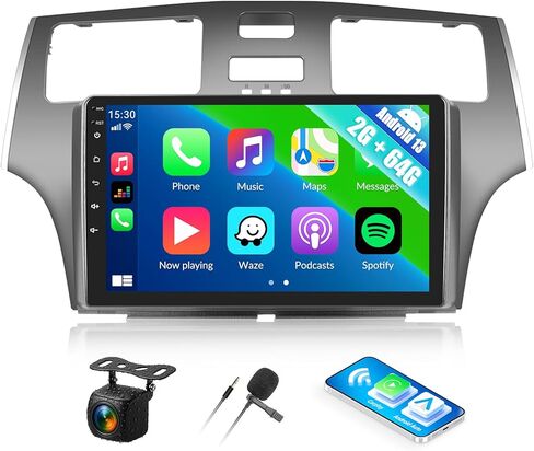 UNITOPSCI Android Car Stereo Radio for Lexus ES 2001-2005 ES250/300/330, 2G+64G,Wireless CarPlay Android Auto, 9 Inch Touch Screen GPS Navigation Bluetooth Mirror Link FM/RDS SWC Backup Camera Mic in Kuwait