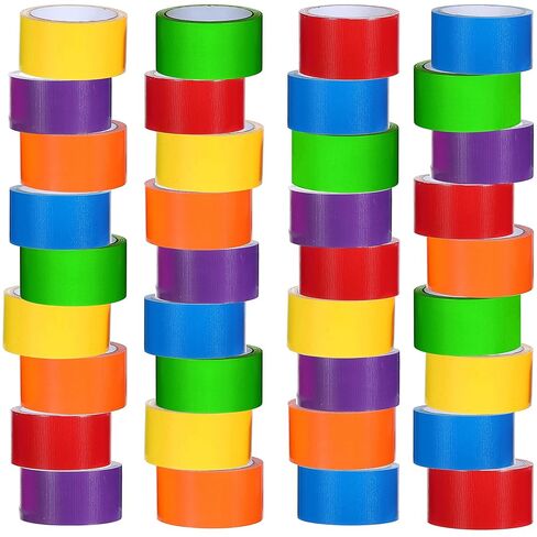 36 Rolls Colored Duct Tape Bulk 10 Yards x 2 Inch Rainbow Heavy Duty Waterproof Colorful Duck Tape for DIY Craft Art Packaging Color-Coding Home School Office(Multi Colors) in Saudi Arabia