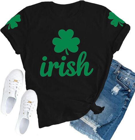 St Patricks Day Shirts Womens St. Paddys Day Shamrock Tshirt Lucky Teacher Short Sleeve in Saudi Arabia