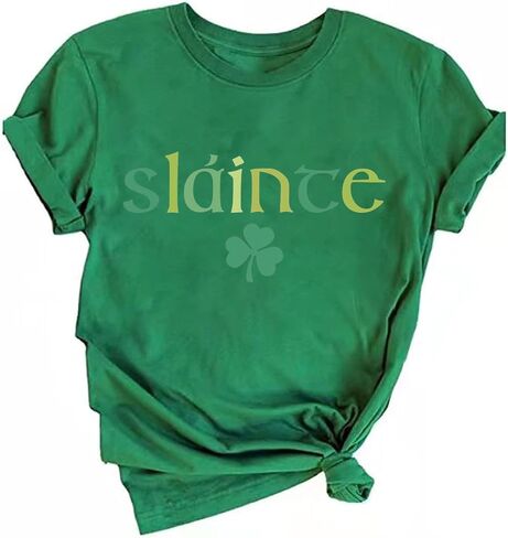 قمصان Ykomow St Patricks Day للسيدات بأكمام قصيرة برسوم الفهد البرسيم in Kuwait