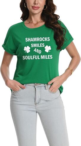 Womens St Patrick's Day Shirts Shamrock Tee Funny Sayings Tops in Saudi Arabia