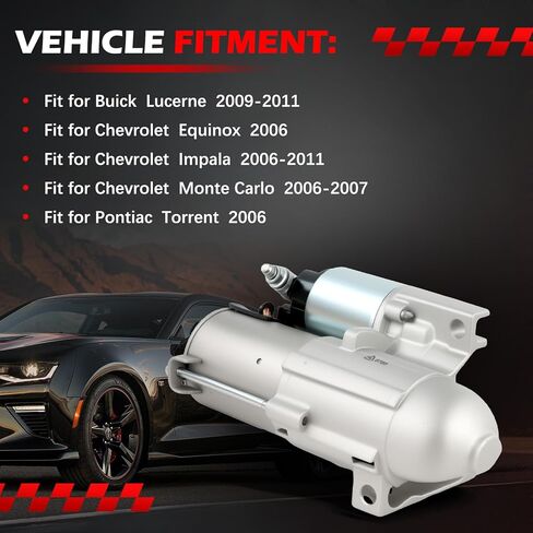 كاتب 6785 12 فولت 1.4KW 9 أسنان مناسب لإمبالا 2010-2006 3.5L 3.9L لوسيرن 2010-2009 3.9L لمونت كارلو 2007-2006 3.5L جزء المحرك بداية المحرك استبدال 12594493 12610636 in Kuwait
