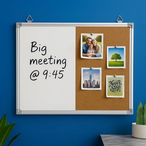 Flipside Products 18" x 24" Combo Cork/Dry Erase, Aluminum Framed Board, Half Cork, Half Magnetic Dry Erase, Whiteboard, Bulletin Board, Office Wall in Saudi Arabia