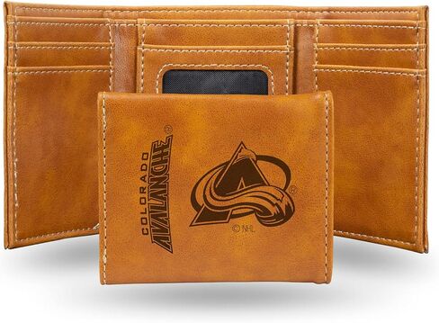 Rico Industries NHL Colorado Avalanche Laser Engraved Black Tri-Fold Wallet - Men's Accessory in Saudi Arabia