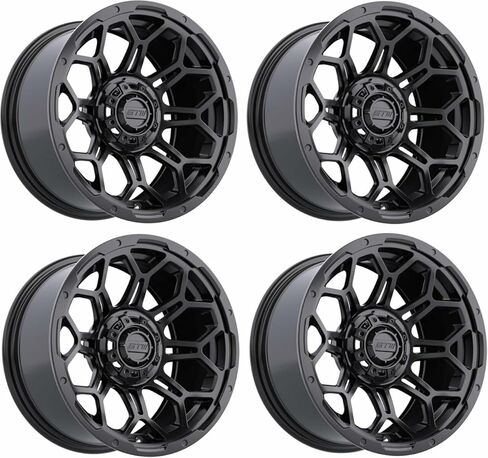 GTW Bravo 14 Inch Aluminum Golf Cart Wheel 14x7 | 4-4 Bolt | 3:4 Offset | Set of 4 (Matte Black) in Saudi Arabia