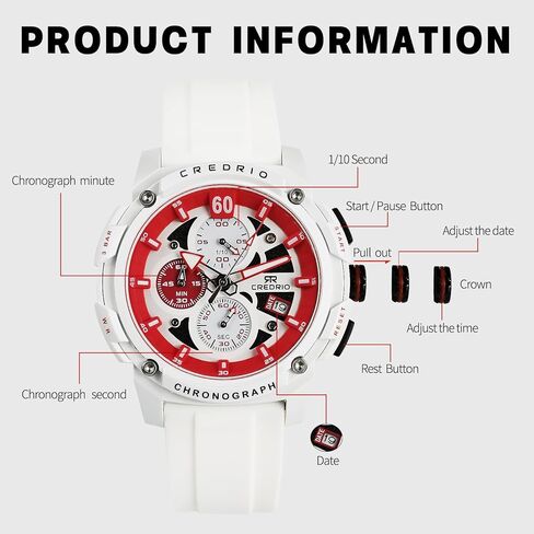 Men's Fashion Watch Silicon Band Business Quartz Watches Luxury Waterproof Luminous Analog Display with Date Chronograph Multifunctional Watch in Saudi Arabia