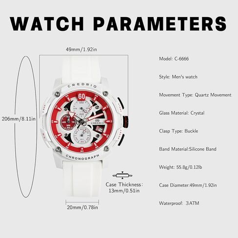 Men's Fashion Watch Silicon Band Business Quartz Watches Luxury Waterproof Luminous Analog Display with Date Chronograph Multifunctional Watch in Saudi Arabia